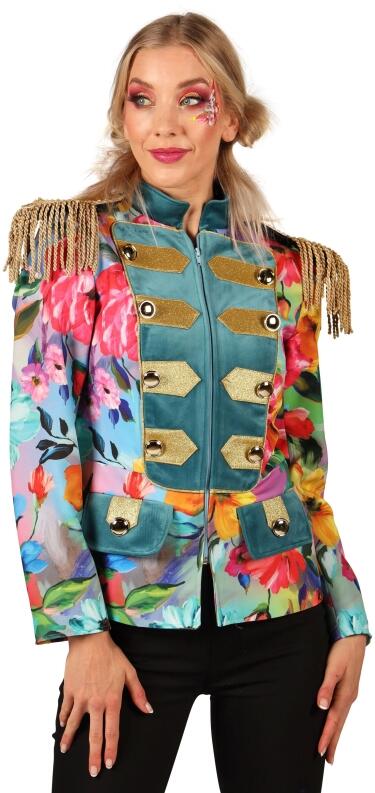 Thetru Karneval Damen Kostüm Jacke Color Queen Flowers