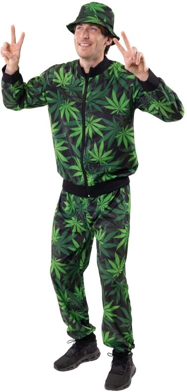 Karneval Herren Kostüm Jogging Anzug Hanf