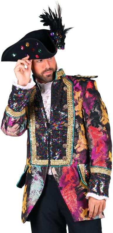 Thetru Karneval Herren Kostüm Jacke Frack Global Paint