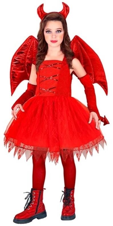Karneval Halloween Mädchen Kostüm Teufelin Kira