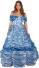 Thetru Karneval Damen Kostüm Aschenputtel blau