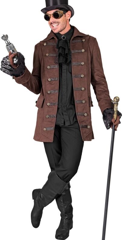 Karneval Herren Kostüm Jacke Historischer Mantel braun