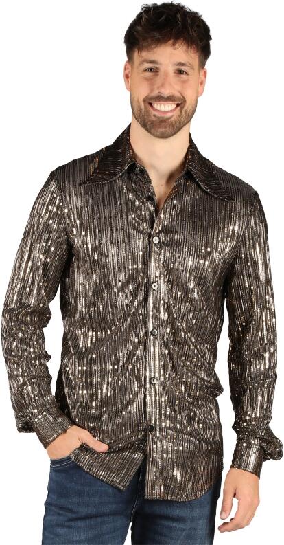 Thetru Karneval Party Hemd Disco King gold