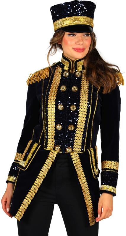 Thetru Karneval Damen Kostüm Jacke Frack Exellent blau