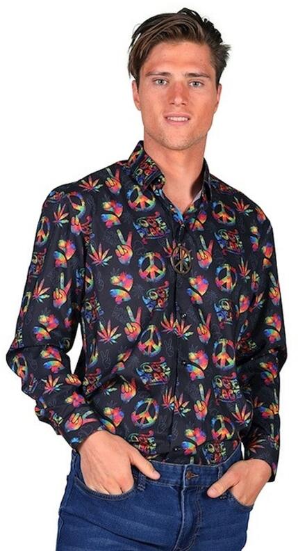 Thetru Karneval Herren Party Hemd Peace