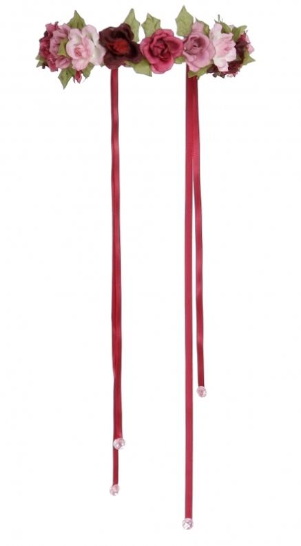 Great Pretenders Karneval Kinder Rosen Haarkranz weinrot