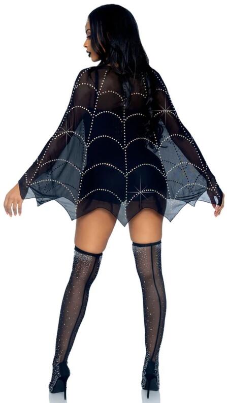 Leg Avenue Karneval Halloween Poncho Strass Spinne