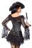 Karneval Damen Piraten Kleid Longbluse schwarz