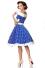 Belsira Retrokleid schulterfrei Swing-Kleid blau
