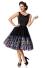 Damen Vintage Kleid mit gesticktem Blumenrock schwarz