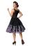 Damen Vintage Kleid mit gesticktem Blumenrock schwarz