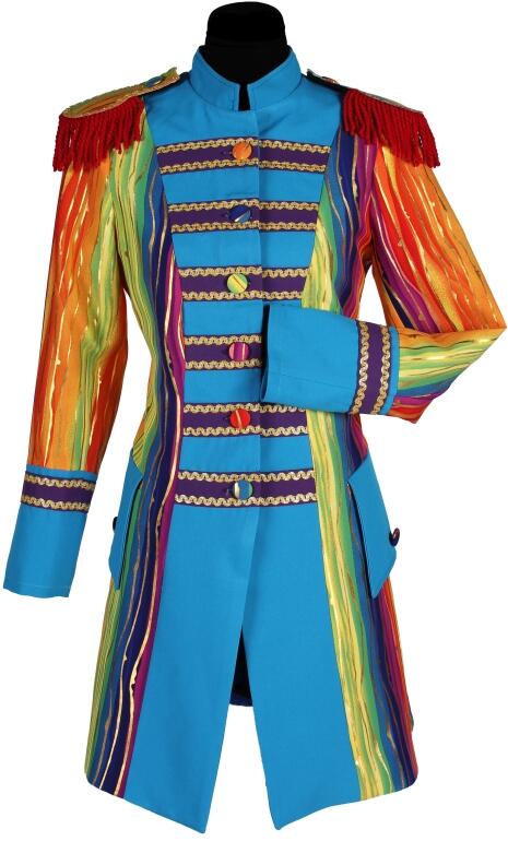 Thetru Karneval Damen Kostüm Jacke Frack Rainbow Gold