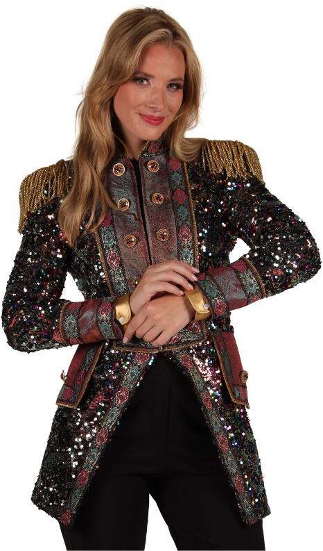 Thetru Karneval Damen Kostüm Jacke Frack Sequin Party