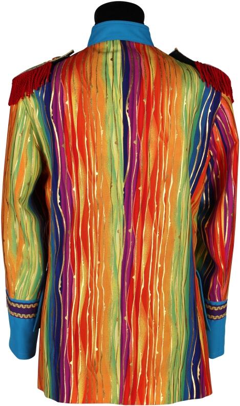 Thetru Karneval Damen Kostüm Jacke Frack Rainbow Gold