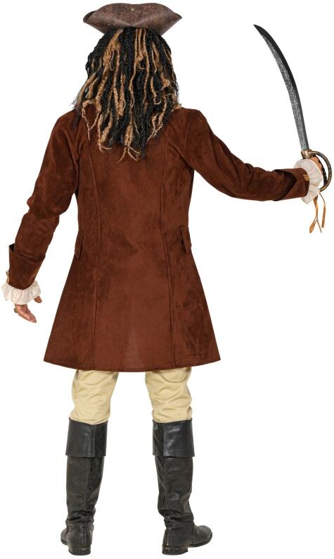 Karneval Herren Kostüm Piraten Mantel Wildlederoptik