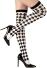 Karneval Damen Strümpfe Overknee Harlekin schwarz weiß