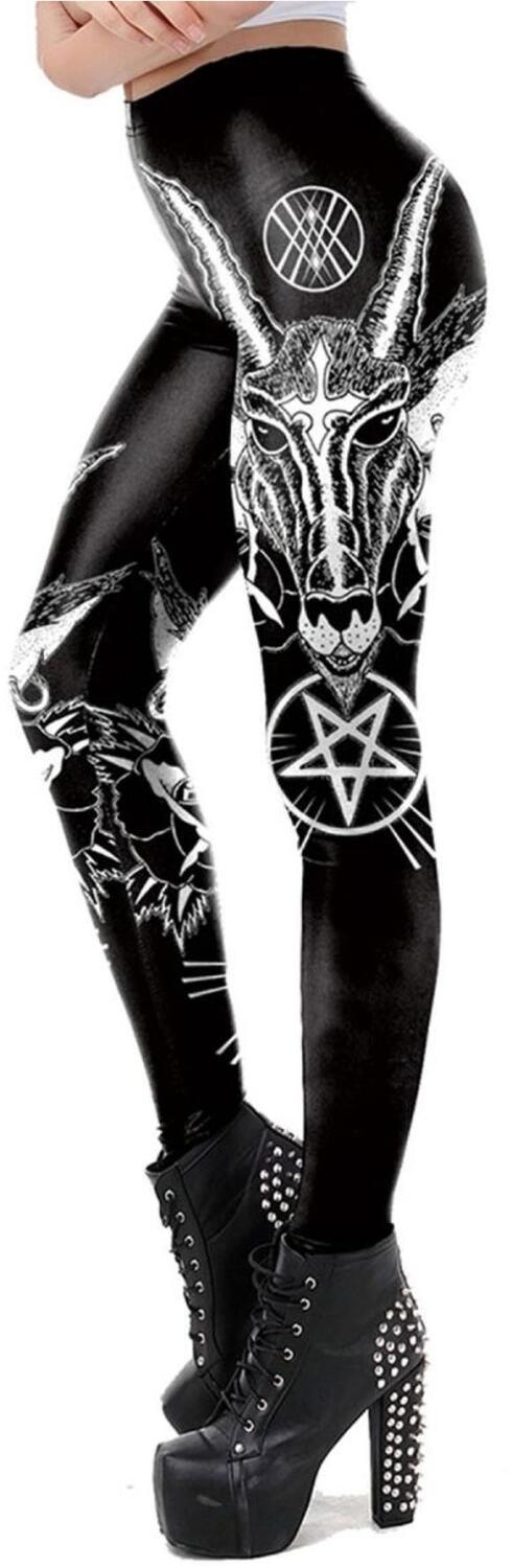 Ocultica Halloween Karneval Damen Leggings Devil