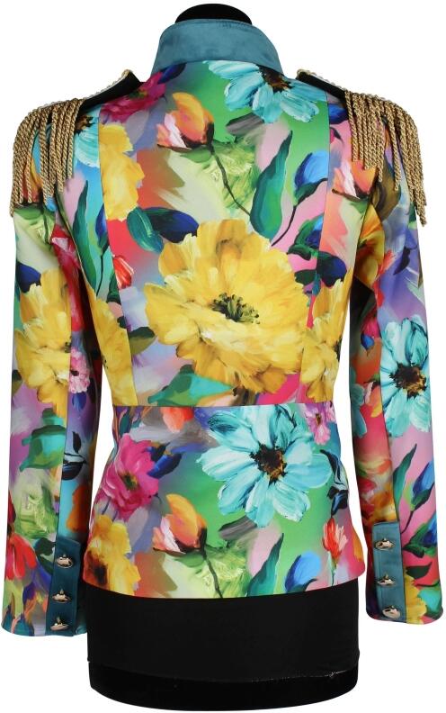 Thetru Karneval Damen Kostüm Jacke Color Queen Flowers