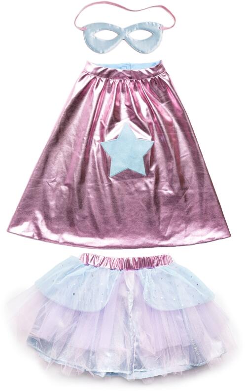 Karneval Mädchen Kostüm Super-Duper rosa hellblau
