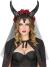 Karneval Halloween Kopfschmuck Demon Hörner mit Schleier