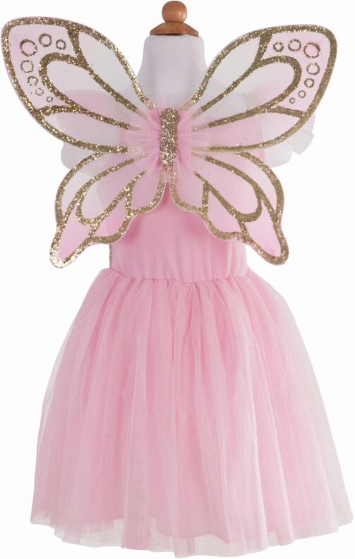 Karneval Kinder Kostüm Fee Goldener Schmetterling hinten