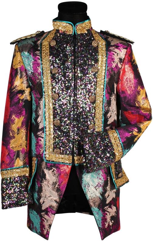 Thetru Karneval Herren Kostüm Jacke Frack Global Paint