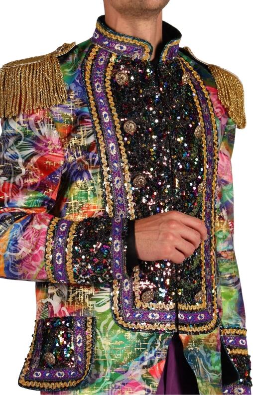 Thetru Karneval Herren Kostüm Jacke Frack Carnevale Fiesta lila