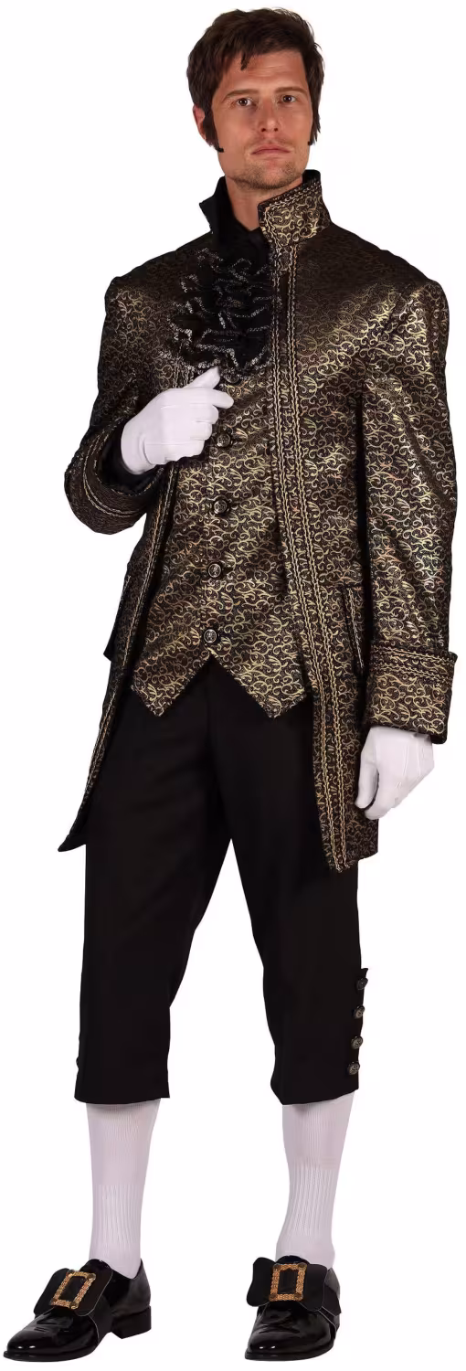 Thetru Karneval Herren Kostüm Marquis Versailles schwarz gold