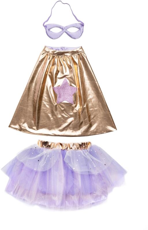Karneval Mädchen Kostüm Super-Duper-Tutu gold lila hinten