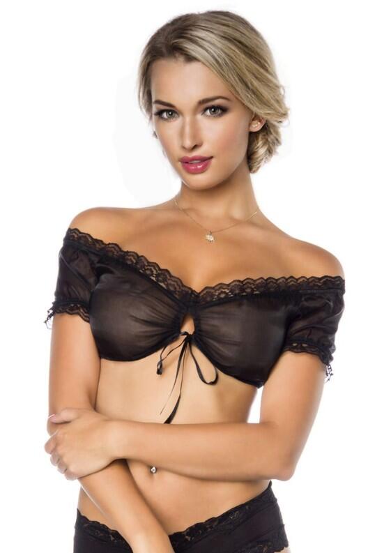 Oktoberfest Damen Dirndl Bluse Suse schwarz