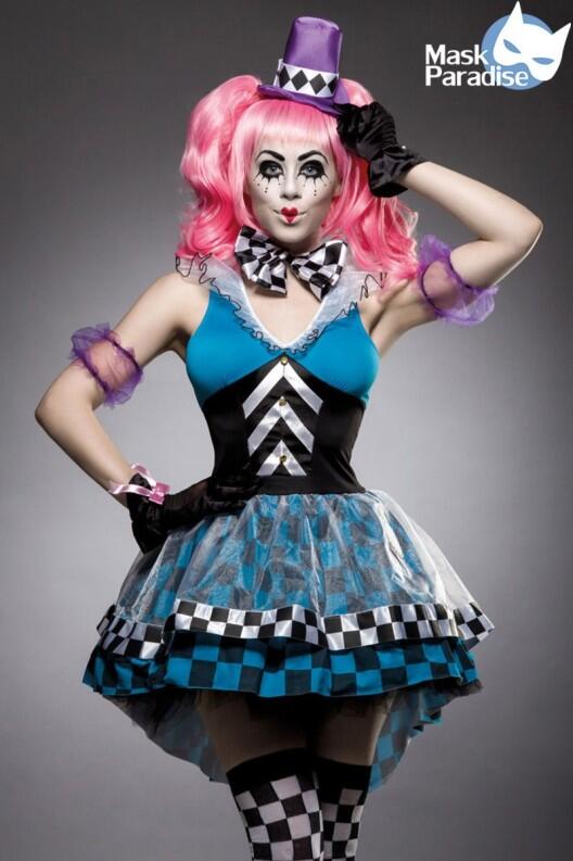 Karneval Damen Kostüm Set Hutmacher Crazy Hatter