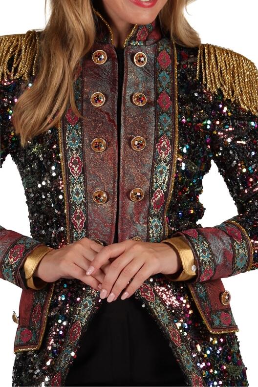 Thetru Karneval Damen Kostüm Jacke Frack Sequin Party