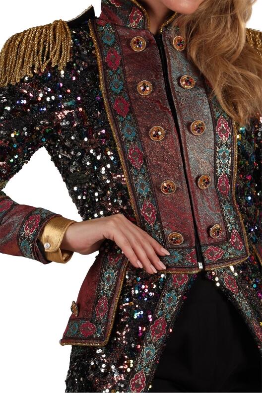 Thetru Karneval Damen Kostüm Jacke Frack Sequin Party