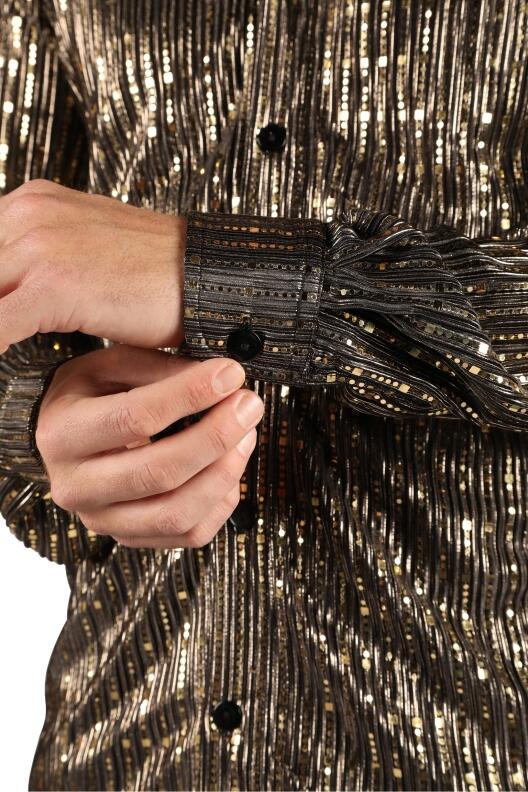 Thetru Karneval Party Hemd Disco King gold