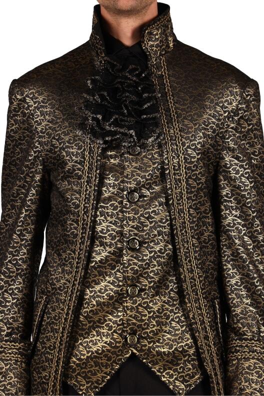 Thetru Karneval Herren Kostüm Marquis Versailles schwarz gold