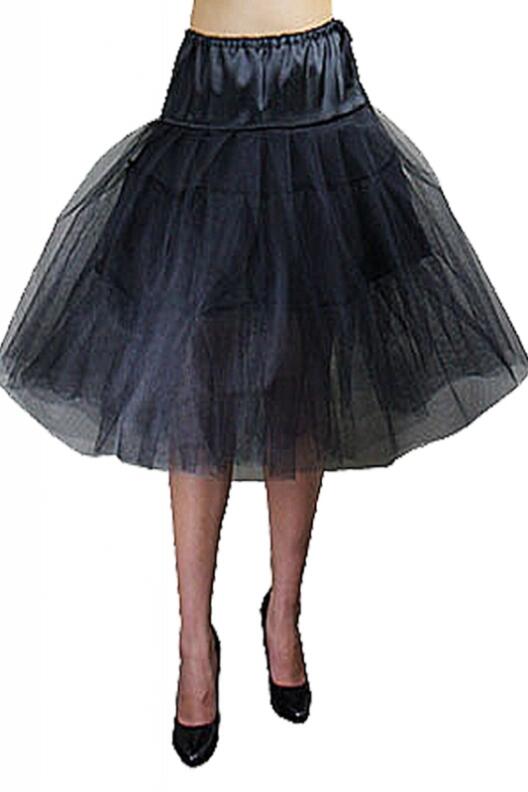 Karneval Damen Petticoat lang schwarz