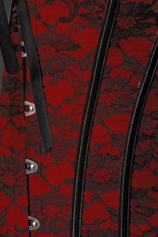 Damen Corsage Spitze rot