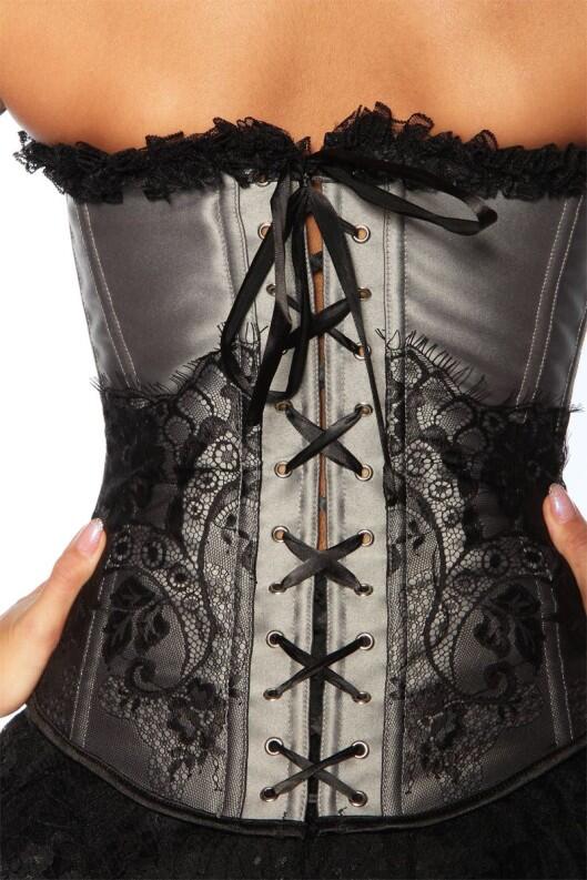 Damen Satin Corsage Gothic