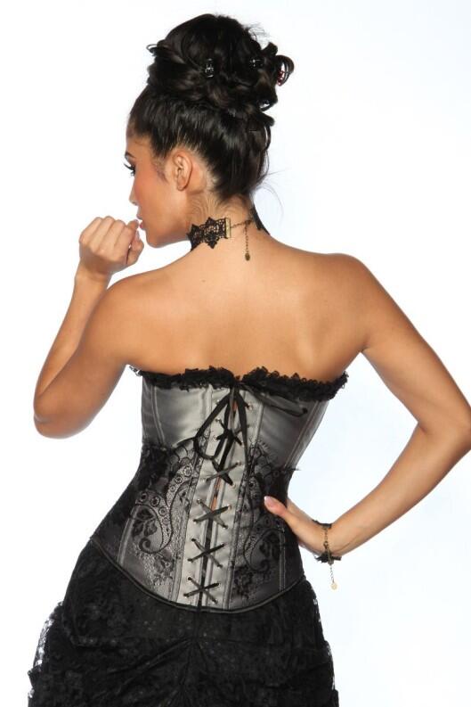 Damen Satin Corsage Gothic
