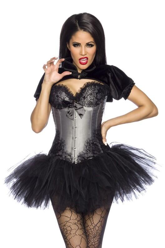 Damen Satin Corsage Gothic