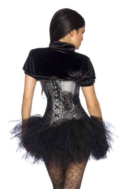 Damen Satin Corsage Gothic