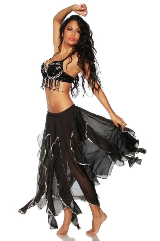 Atixo Damen Kostüm Bauchtänzerin schwarz