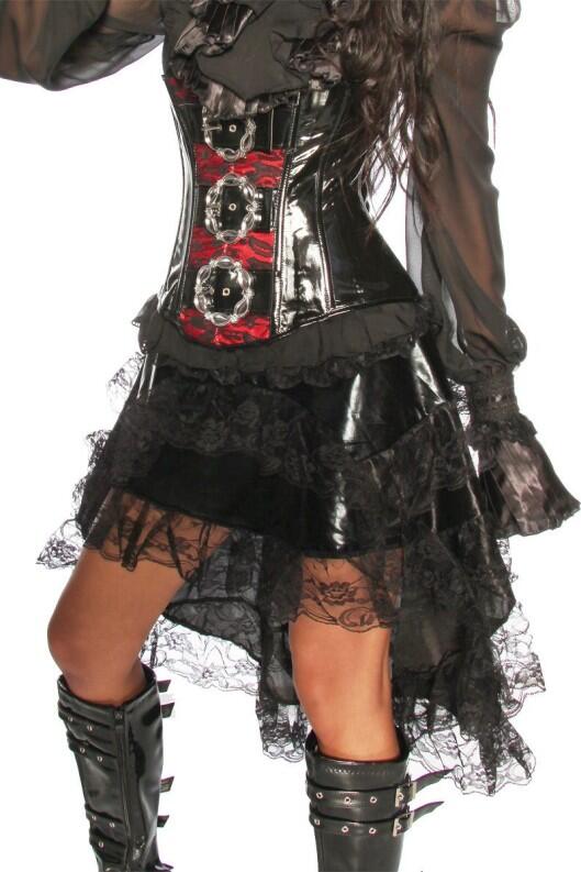 Karneval Damen Volant Rock Gothic