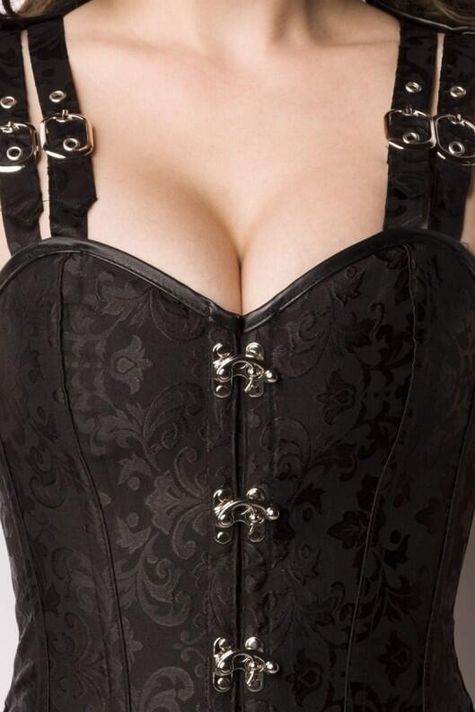 Karneval Damen Corsage mit Träger Steampunk