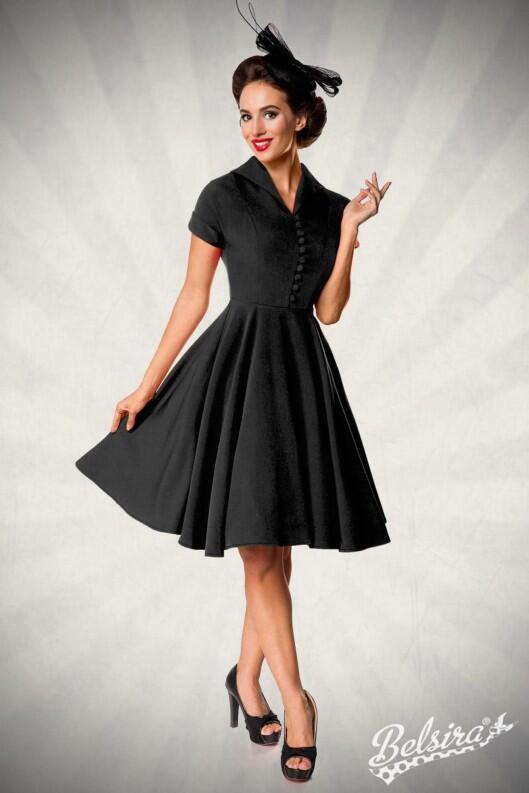 Damen Retro Kleid Klassik schwarz
