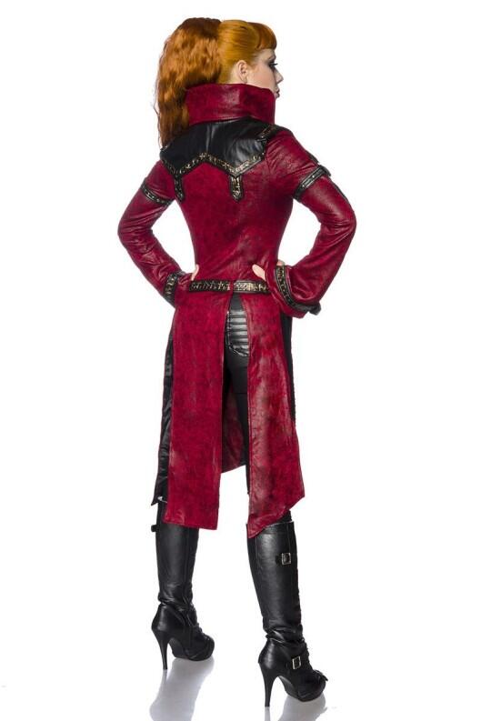 Karneval Damen Steampunk Mantel rot