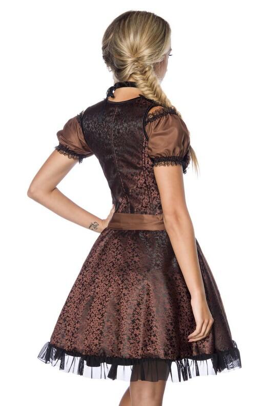Oktoberfest Dirndl Kleid Jacquard braun