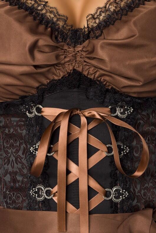 Oktoberfest Dirndl Kleid Jacquard braun