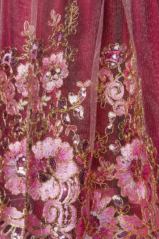 Oktoberfest Dirndl Kleid mit transparenter Schürze rot