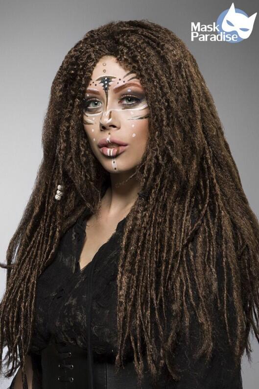 Karneval Damen Perücke Dreadlocks Voodoo Hexe